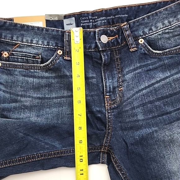 Massimo Women's Skinny Mid Waist Curvy Hip Dark Blue Denim Fade Stretch Size 10R - Picture 12 of 13